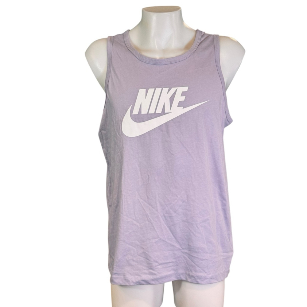 Men's Nike Icon Lavender White Logo Tank Top L